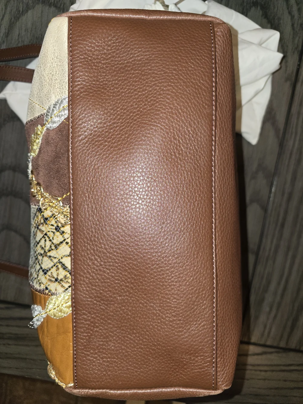 Vintage HOBO Sheila Medium Mixed Media Patchwork Leather Satchel  Bag Cover